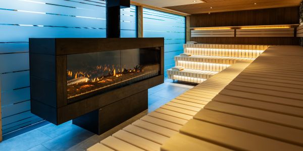 Feuersauna mit Gas-Kamin - Wellness & Naturresort Reischlhof
